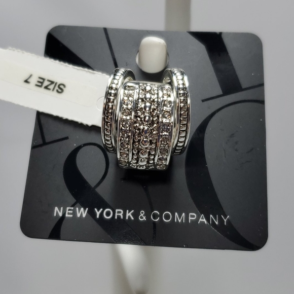 NY & co 3 stackable rhinestone silver bling ring - Picture 2 of 5